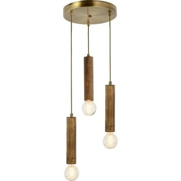 Avonni AV-1651-3ET Eskitme Kaplama Modern Metal Ahşap Avize