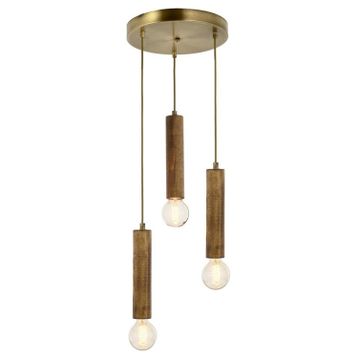 Avonni AV-1651-3ET Eskitme Kaplama Modern Metal Ahşap Avize