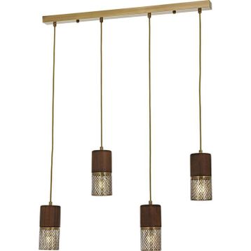 Avonni AV-1830-4EY Eskitme Kaplama Modern Metal Ahşap Avize