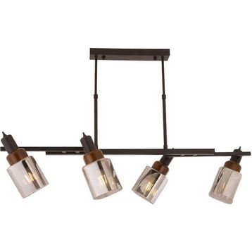 Avonni AV-1920-4Y-BSY Siyah Boya Modern Metal Ahşap Avize