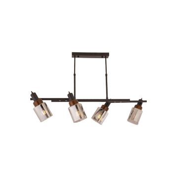 Avonni AV-1920-4Y-BSY Siyah Boya Modern Metal Ahşap Avize