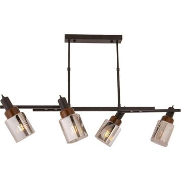 Avonni AV-1920-4Y-BSY Siyah Boya Modern Metal Ahşap Avize