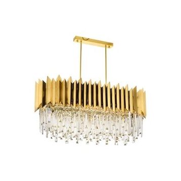 Avonni AV-60101-S85X40 Sarı Kaplama Modern E27 Metal Cam Kristal 85x40 cm Avize