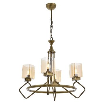 Avonni AV-60135-4E Siyah Boyalı Modern E14 Metal Cam 70cm Avize