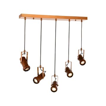 Avonni AV-60414-5Y-EX Eskitme Boyalı LED Metal Ahşap 10x80 cm Modern Avize