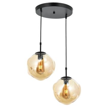 Avonni AV-65191-2HT Siyah Boyalı Modern E27 Metal Cam 50cm Avize