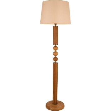 Avonni LM-9146-1E Ceviz Boyalı E27 Ahşap Kumaş Metal 50 cm Lambader