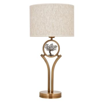 Avonni ML-9135-1E Eskitme Kaplama E27 Metal Kumaş 33 cm Masa Lambası