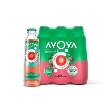 Avoya 200 ml Meyveli Çilek & Gül Maden Suyu (6 adet)