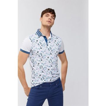 Avva A01Y1015 Haki Polo Yaka Baskılı Erkek T-Shirt