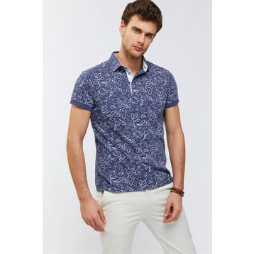 Avva A01Y1015 Haki Polo Yaka Baskılı Erkek T-Shirt