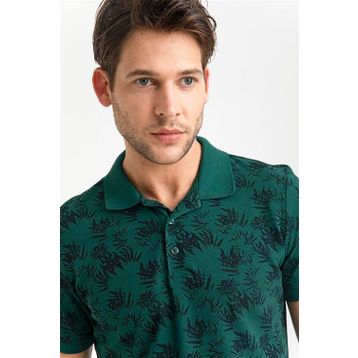 Avva A01Y1015 Haki Polo Yaka Baskılı Erkek T-Shirt