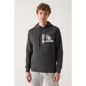 Avva A22Y1250 Antrasit Baskılı Erkek Sweatshirt