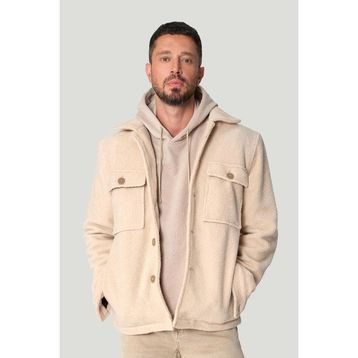 Avva A42Y6085 Bej Klasik Yaka Rüzgar Geçirmez Termometreli Peluş Comfort Fit Erkek Mont