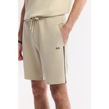 Avva A51Y3602 Regular Fit Bej Beli Lastikli Bağcıklı Soft Touch Örme Erkek Şort