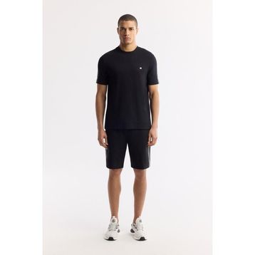 Avva A51Y3628 Regular Fit Siyah Beli Lastikli Bağcıklı Bi-Stretch İnterlok Örme Erkek Şort