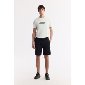 Avva A51Y3631 Regular Fit Siyah Beli Lastikli Bağcıklı Bi-Stretch İnterlok Erkek Şort