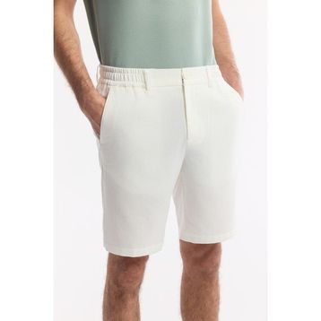 Avva A51Y3730 Erkek Beyaz Yanı Lastikli Gofreli Bi-Stretch Slim Fit Chino Şort