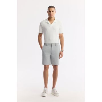 Avva A51Y3730 Erkek Slim Fit Açık Gri Yanı Lastikli Gofreli Bi-Stretch Chino Şort