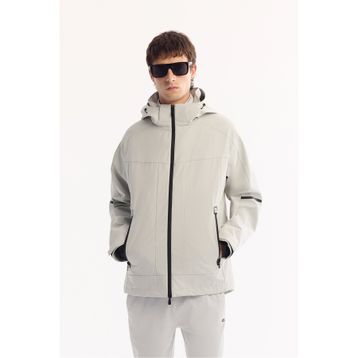 Avva A52Y6036 Erkek Gri Kapüşonlu Su İtici Rüzgar Geçirmez Hafif Mevsimlik Comfort Fit Mont