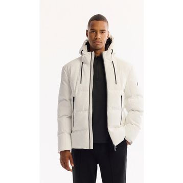 Avva A52Y6184 Erkek Beyaz Kapüşonlu Şişme Comfort Fit Mont