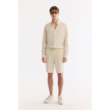 Avva A61Y3703 Erkek Ekru Beli Lastikli Soft Touch Nefes Alan Relaxed Fit Şort