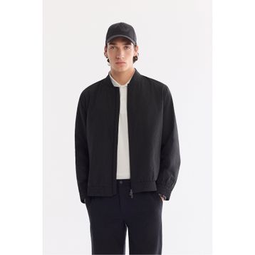 Avva A61Y6059 Erkek Siyah Bomber Yaka Su İtici Rüzgar Geçirmez Hafif Mevsimlik Comfort Fit Mont