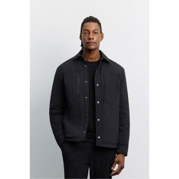 Avva A62Y6136 Erkek Siyah Klasik Yaka Hafif Su İtici Rüzgar Geçirmez Comfort Fit Mont