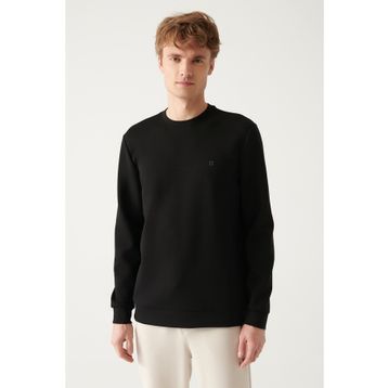 Avva B001100 Siyah Kumaş Özellikli Erkek Sweatshirt