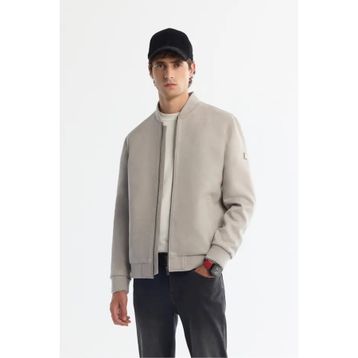Avva B006045 Erkek Açık Gri Bomber Yaka Süet Dokulu Mevsimlik Comfort Fit Mont