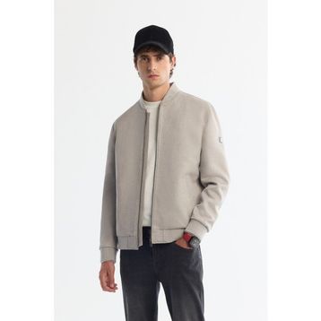 Avva B006045 Erkek Açık Gri Bomber Yaka Süet Dokulu Mevsimlik Comfort Fit Mont