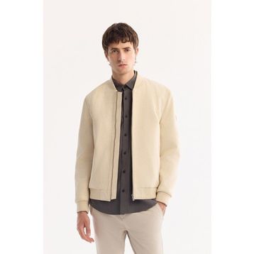 Avva B006045 Erkek Bej Bomber Yaka Süet Dokulu Mevsimlik Comfort Fit Mont