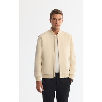 Avva B006045 Erkek Bej Bomber Yaka Süet Dokulu Mevsimlik Comfort Fit Mont