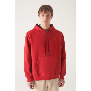 Avva E001018 Erkek Kırmızı Basic Sweatshirt