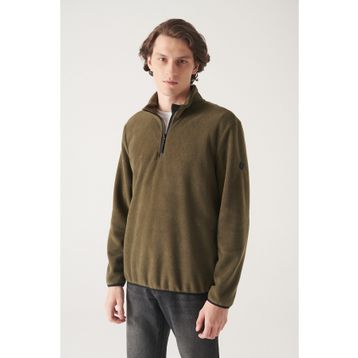 Avva E001068 Erkek Dik Yaka Basic Yarım Fermuarlı Polar Sweatshirt