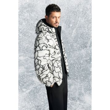 Avva Erkek Beyaz Kapüşonlu Çift Taraflı Rüzgar Geçirmez Peluş Regular Fit Mont A52Y6116