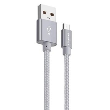 Awei CL-30 Silver 1 mt Metal Örgü USB Hızlı Şarj ve Kablo