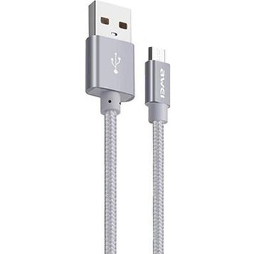 Awei CL-30 Silver 1 mt Metal Örgü USB Hızlı Şarj ve Kablo