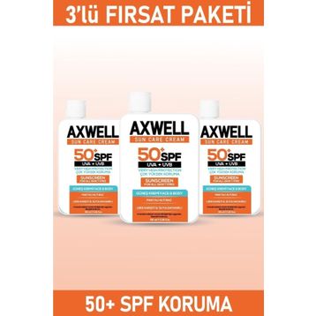 Axwell Sun Care Leke Karşıtı Nemlendirici SPF50+ Yüksek Koruma 3x100 ML Güneş Kremi