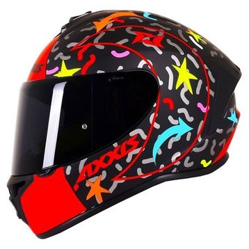 Axxis Draken Crazy Matt Red Full Face Kırmızı Renkli Motosiklet Kaskı
