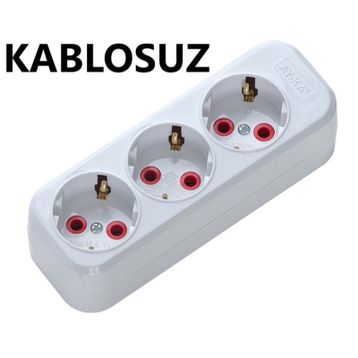 Ay-Ka Standart 3x1 mm Kablosuz 3'lü Topraklı Grup Priz