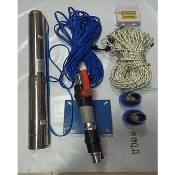 Aycı Mühendislik 4SDM12/8 2 Hp Alarko 35 mt Yassı Kablolu Panolu 70 mt Halatlı Çift Vanalı Akıtma Başlıklı Monofaze Takım Dalgıç Pompa