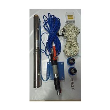 Aycı Mühendislik 4SDM12/8 2 Hp Alarko 40 mt Yassı Kablolu Panolu 80 mt Halatlı Çift Vanalı Akıtma Başlıklı Monofaze Takım Dalgıç Pompa