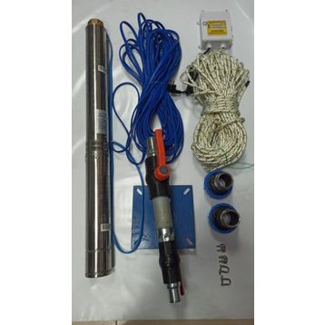 Aycı Mühendislik 4SDM4/24 3 Hp Alarko 30 mt Yassı Kablolu Panolu 60 mt Halatlı Çift Vanalı Akıtma Başlıklı Monofaze Takım Dalgıç Pompa