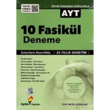 Aydın Yayınları AYT 10 Fasikül Deneme