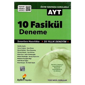 Aydın Yayınları AYT 10 Fasikül Deneme