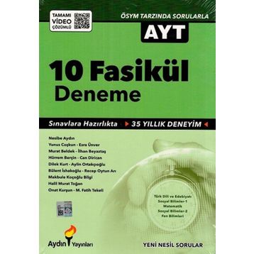 Aydın Yayınları AYT 10 Fasikül Deneme