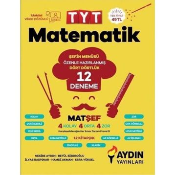 Aydın Yayınları TYT Matematik 12 Deneme - MatŞef