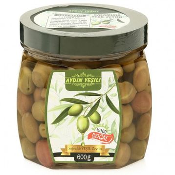 Aydın Yeşili 1 lt Doğal Salamura Yeşil Çizik Zeytin