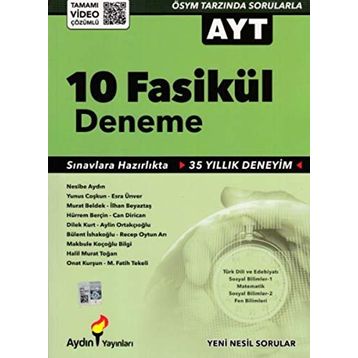 Aydın YKS 2.Oturum AYT 10 Fasikül Deneme - kollektif